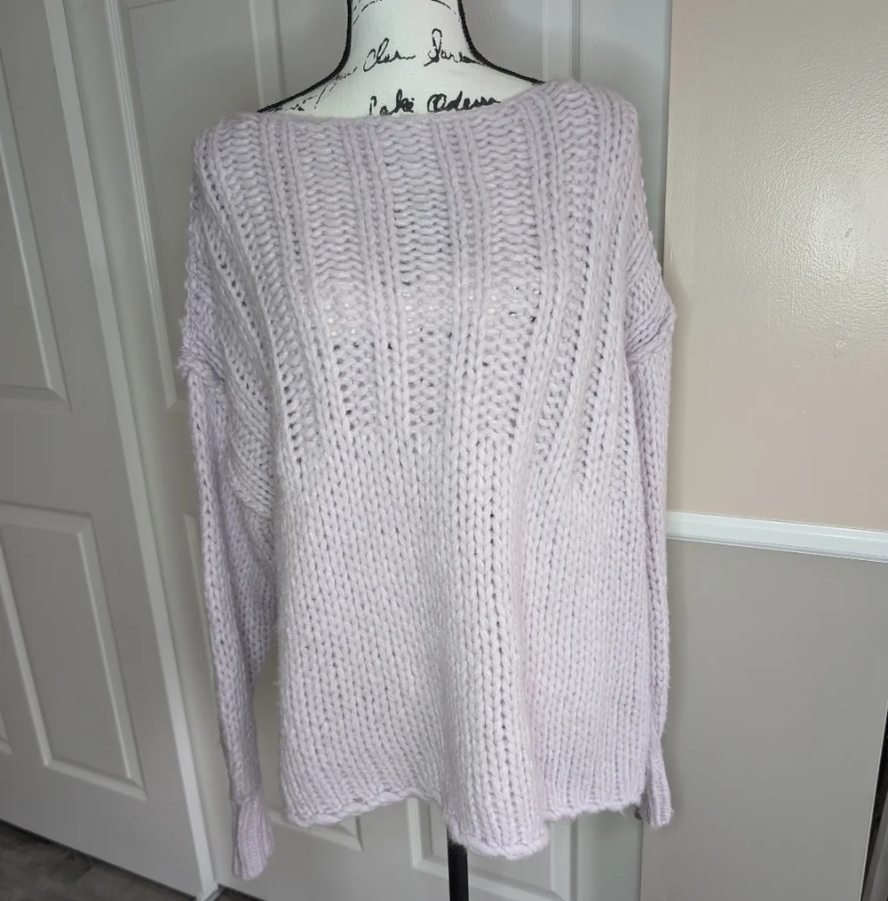 Free People Cozy Lavender Knit Sweater